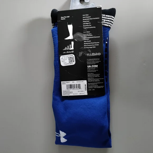 Under Armour OTC soccer Over the calf performance sport athletic sock blue Med - Picture 5 of 12